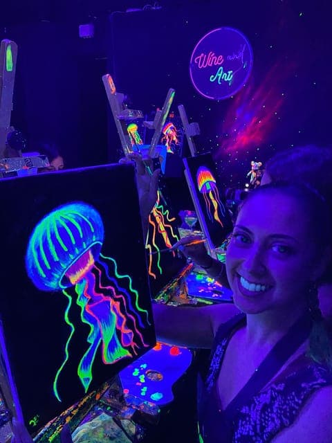 Fluorescent Paint and Wine Workshop Gallery Image 3
