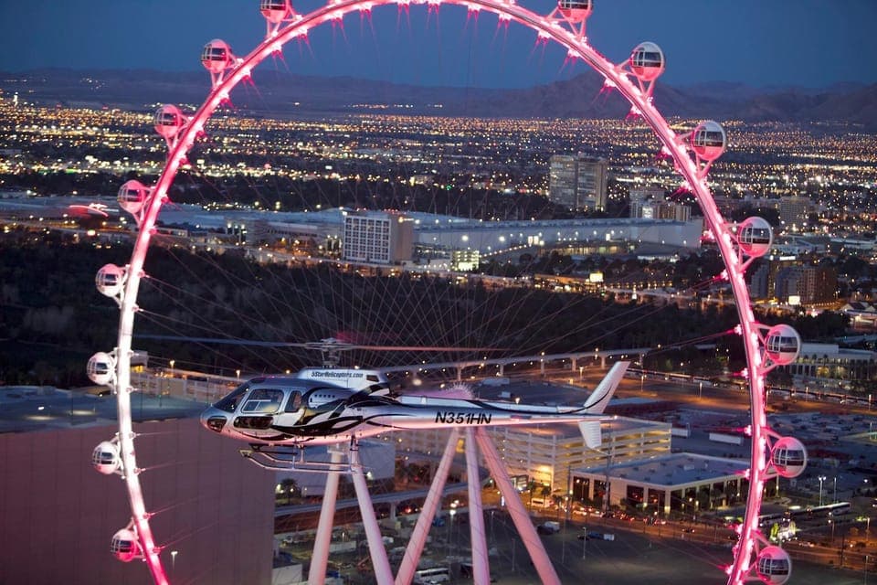 Nighttime Helicopter Flight over the Strip Gallery Image 3