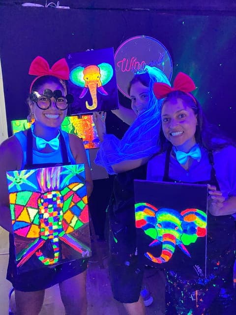 Fluorescent Paint and Wine Workshop Gallery Image 4