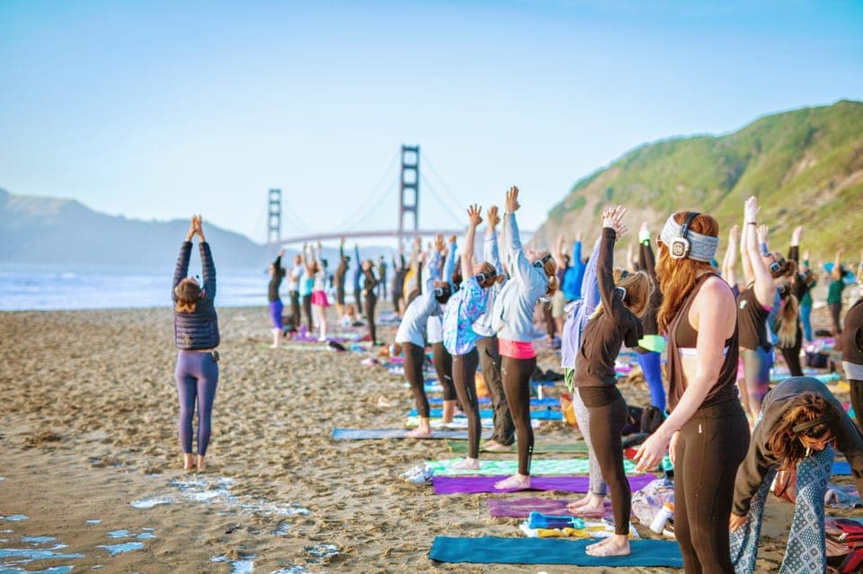 Silent Disco Yoga at Baker Beach - Image 8