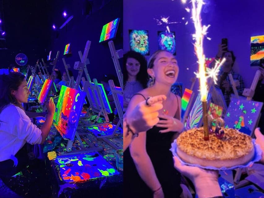 Fluorescent Paint and Wine Workshop Gallery Image 2