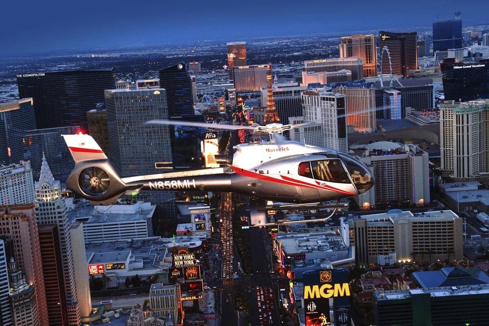 Helicopter Night Flight over the Strip Gallery Image 3