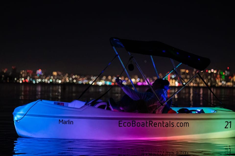 San Diego: Night Date Glow Pedal Boat with Downtown Views - Image 2