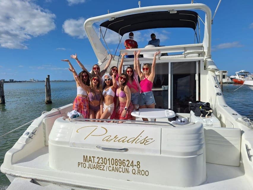 8. Cancun: Private Luxury 46-Feet Flybridge Yacht Cruise - Image 8