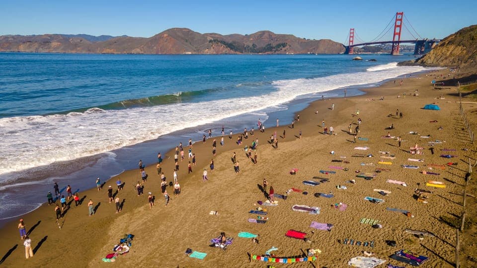 Silent Disco Yoga at Baker Beach Gallery Image 2