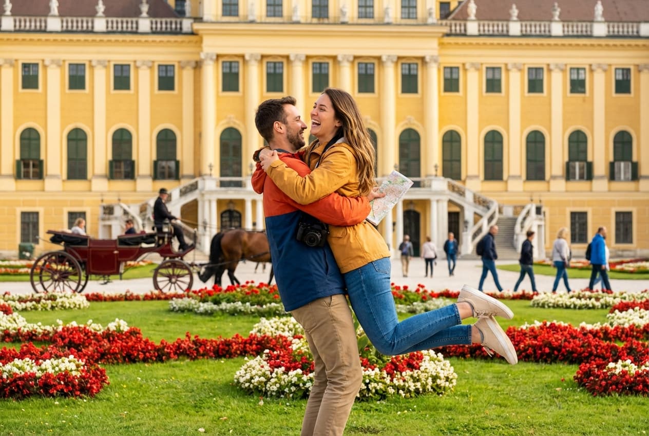 A Romantic Day in Vienna — Golden-hour, Gardens & Wine