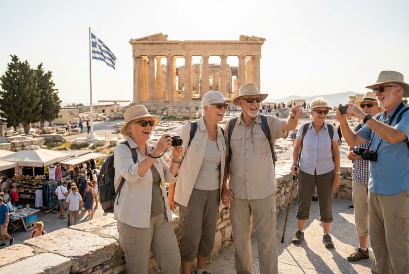 Comfortable, senior-friendly day in Athens (Spring)