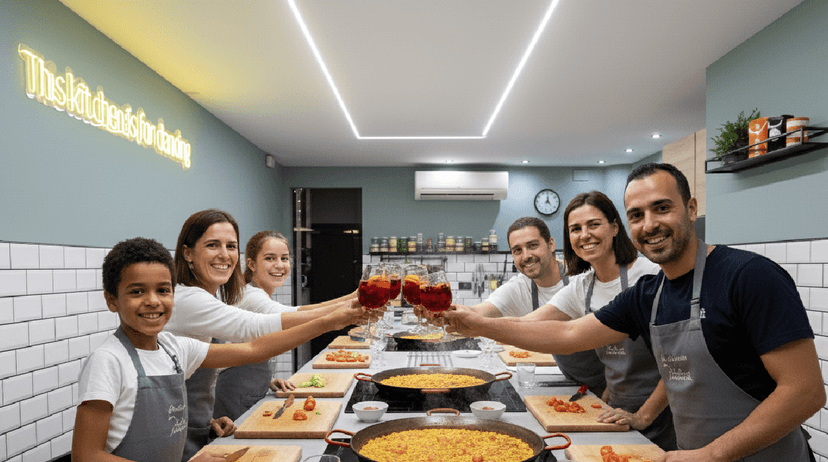 Family-Friendly Paella Masterclass + Playful Afternoon in Barcelona (Spring)