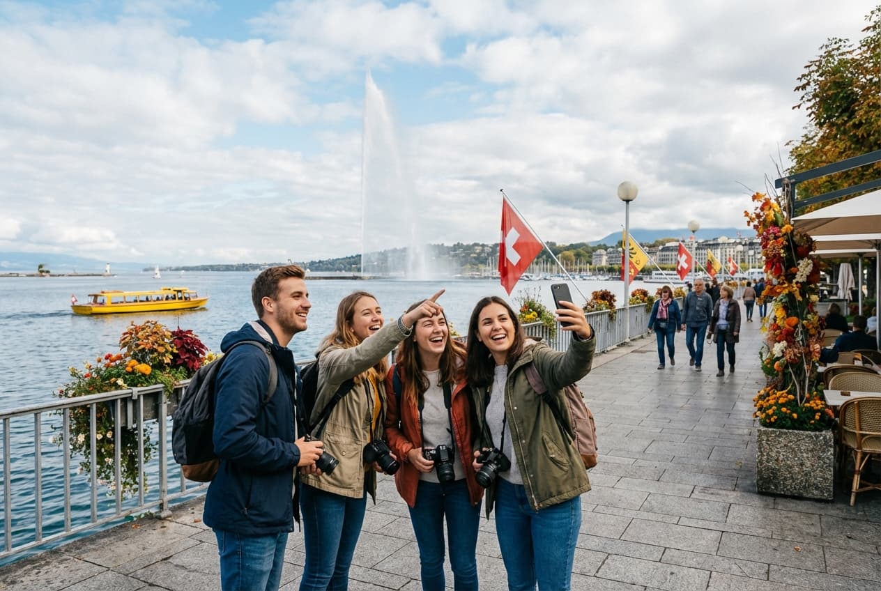 Friends' One-Day Geneva: Lakeside Laughs, Bikes & Live Beats