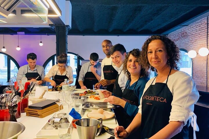 La Boqueria Market Tour & Premium Cooking Class in Designer Loft — Romantic Couples Edition