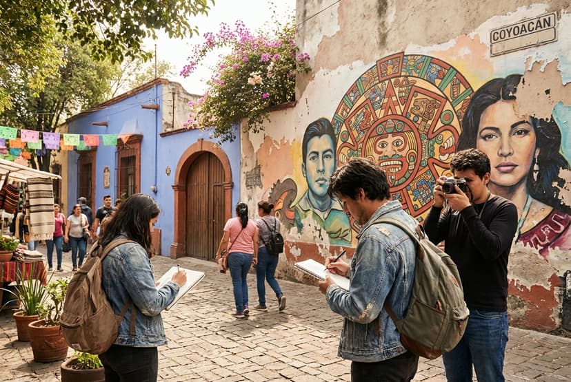 Murals-to-Studios: 4-day sketching itinerary — Coyoacán courtyards to Doctores walls