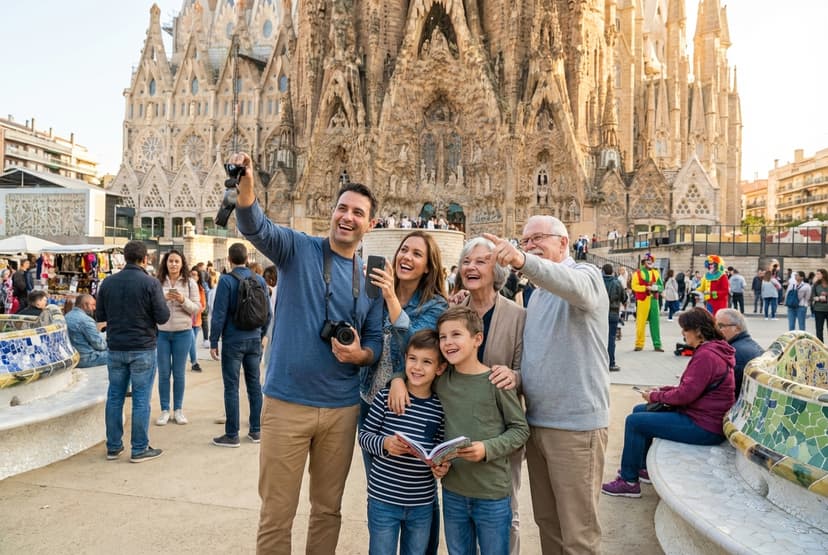 One-day family-friendly Barcelona: Park Güell, CosmoCaixa & Aquarium