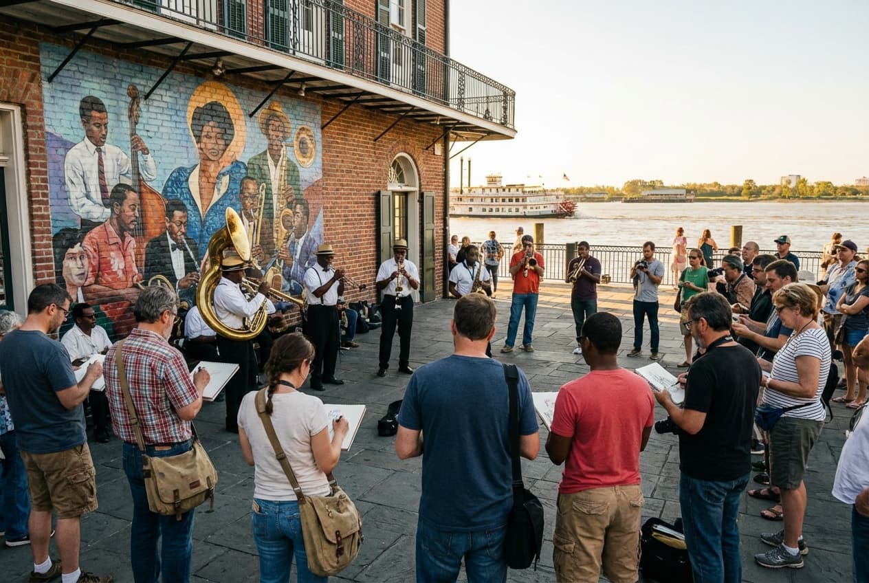 Sketching the Sound: Jazz, Murals & River Light — New Orleans (3 days)