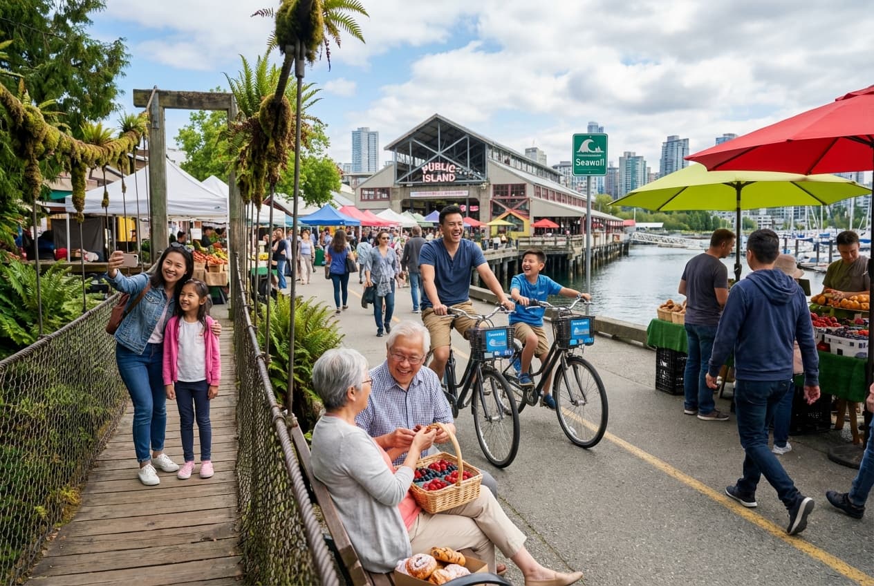 Vancouver: Seawall Cycles, Rainforest Bridges & Market Nibbling — 3 Family Days