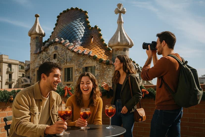 Vermouth Hours & Modernist Rooftops — Barcelona with Friends (3 days)