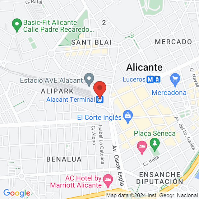 Alacant Terminal map