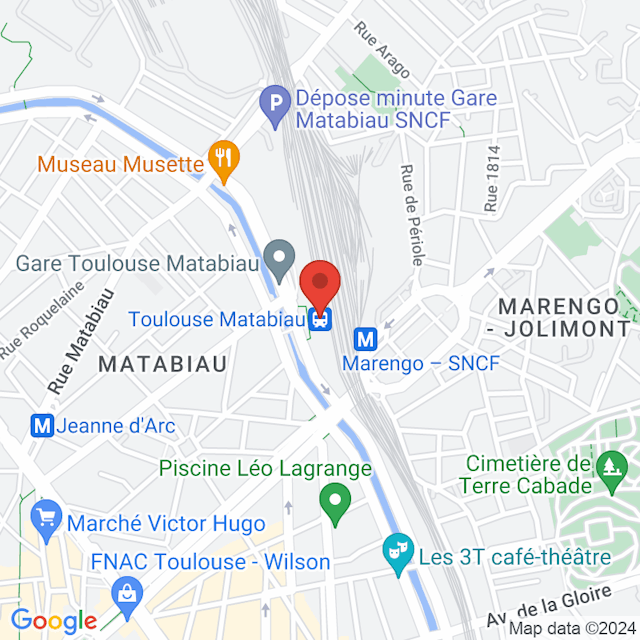 Toulouse Matabiau map