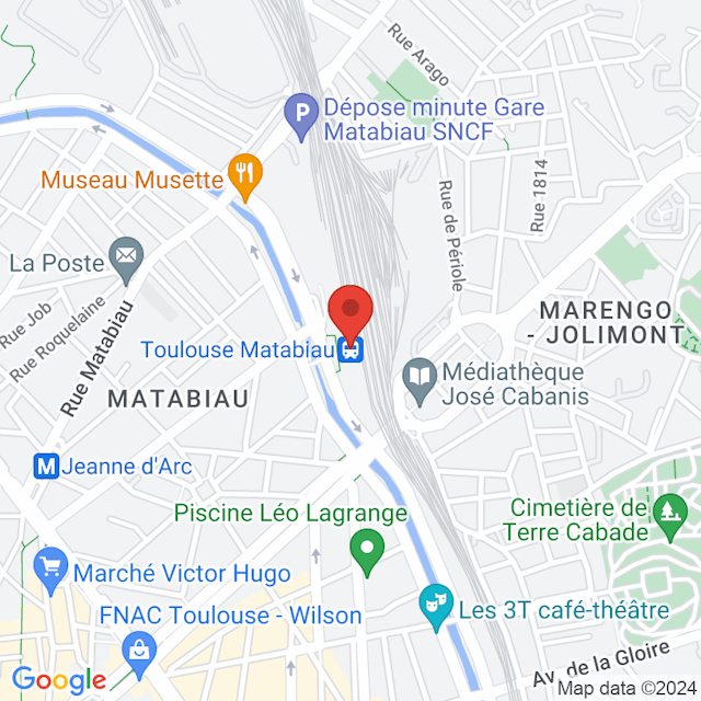 Toulouse-Matabiau map