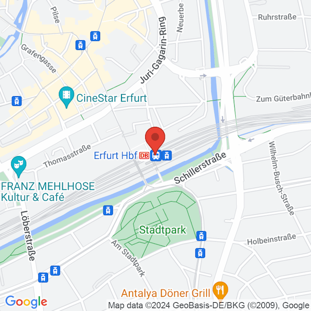 Erfurt Central Station map