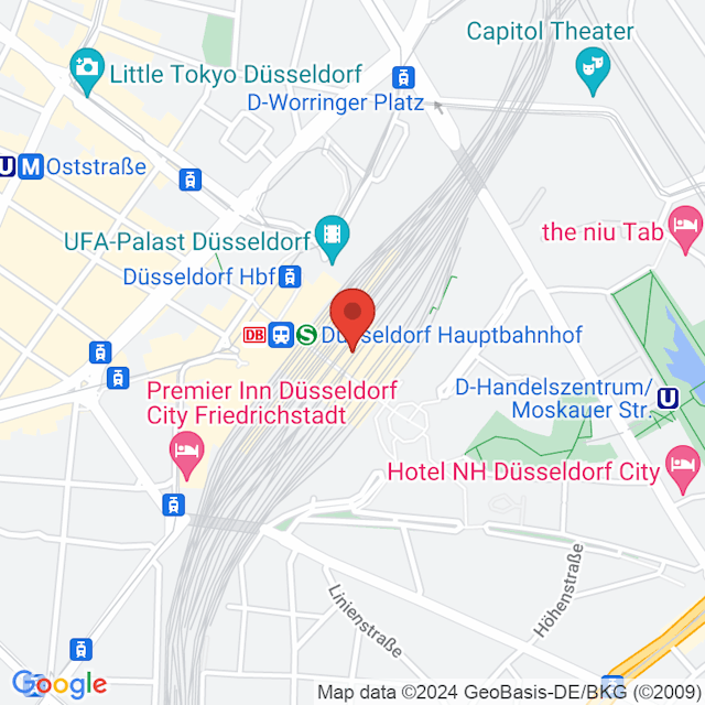 Düsseldorf Central Station map