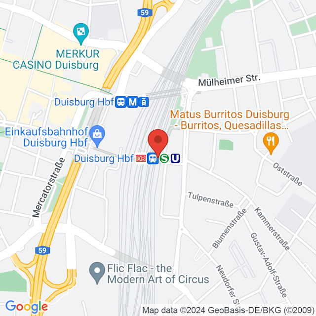 Duisburg Central Station map