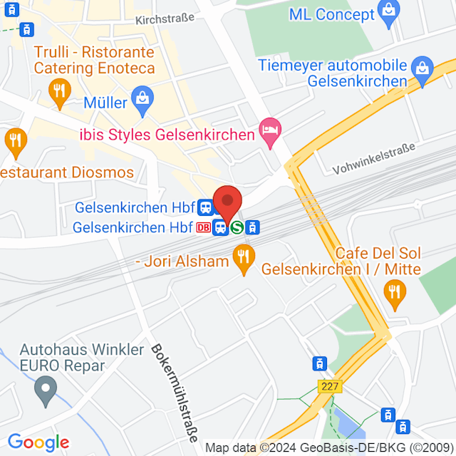 Gelsenkirchen Hbf map