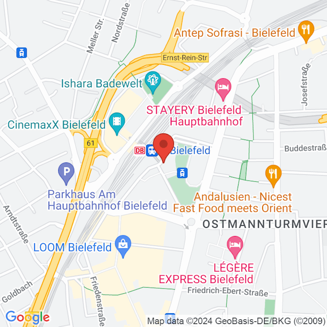 Bielefeld Hbf map