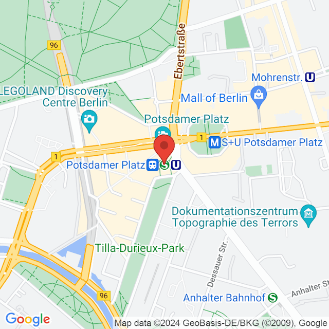 Gare de Berlin Potsdamer Platz map
