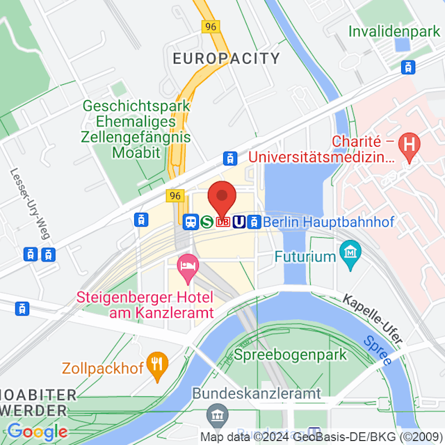 Gare centrale de Berlin map