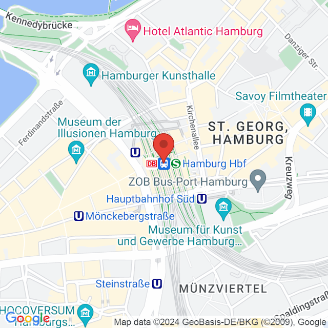 Hamburg Central Station map
